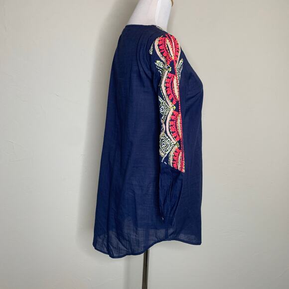 Hei Hei  Embroidered Blue Blouse Tunic Sz 0 - Picture 4 of 10